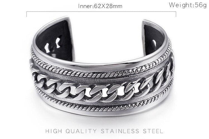 KALEN Stainless Steel Cuff Bracelet For Men Hip Hop Silver Color Twisted Bangle Male Jewelry.