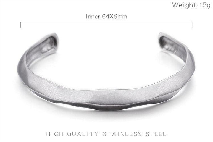 KALEN Stainless Steel Cuff Bracelet For Men Hip Hop Silver Color Twisted Bangle Male Jewelry.