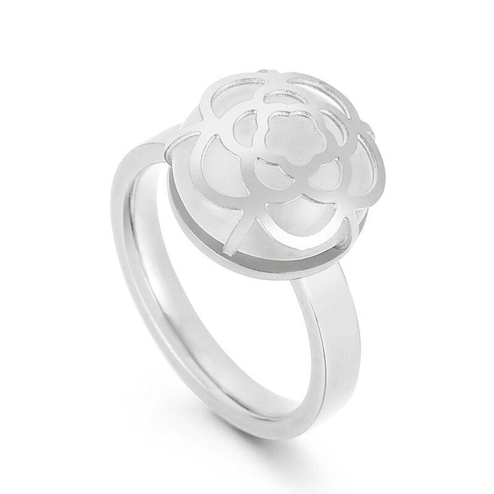 KALEN Stainless Steel Flower Ring For Women Love Valentine's Day Wedding Opal Rings Anillos Mujer Bague Femme Jewelry.