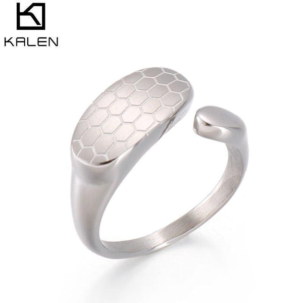 KALEN Stainless Steel Geometric Ring Statement Metal 18 K Plated Waterproof Jewelry Charm Ring Bijoux Femme Gala Gift кольцо.