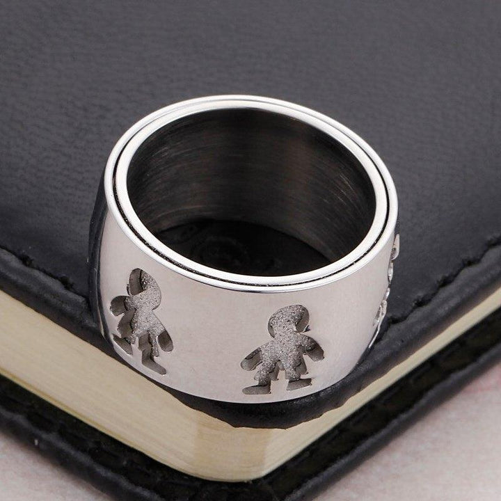 KALEN Stainless Steel Girl Charm Rings For Women Size 6-9 Rhinestone Cartoon Girl Finger Midi Rings Female Jewelry.