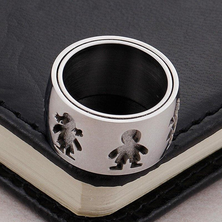 KALEN Stainless Steel Girl Charm Rings For Women Size 6-9 Rhinestone Cartoon Girl Finger Midi Rings Female Jewelry.