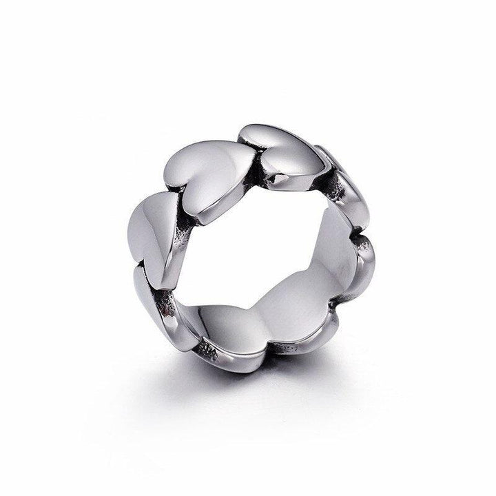 KALEN Stainless Steel Heart Rings Women Size 6-9 Color Shiny Love Heart Charm Wedding Rings Romantic Promise Engagement Rings.