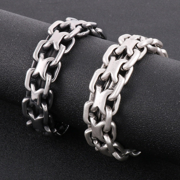 KALEN Stainless Steel Heavy Double Zero Link Chain Fashional Retro Strong Man Bracelet Boy Gift.