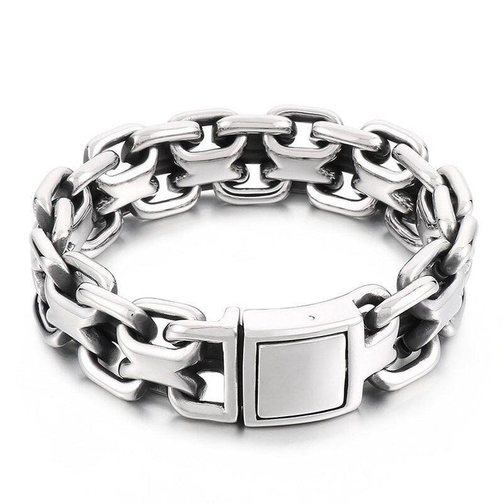 KALEN Stainless Steel Heavy Double Zero Link Chain Fashional Retro Strong Man Bracelet Boy Gift.