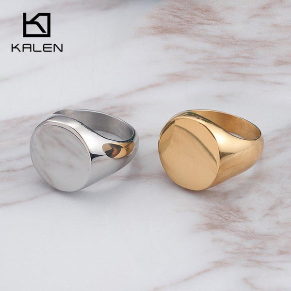 KALEN Stainless Steel High Shiny Surface Round Finger Rings For Women Girl Charm Bague Anillos Fashion Jewelry Accessory Gifts.