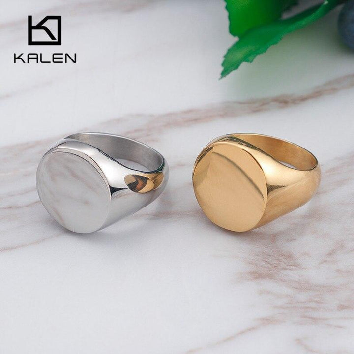 KALEN Stainless Steel High Shiny Surface Round Finger Rings For Women Girl Charm Bague Anillos Fashion Jewelry Accessory Gifts.