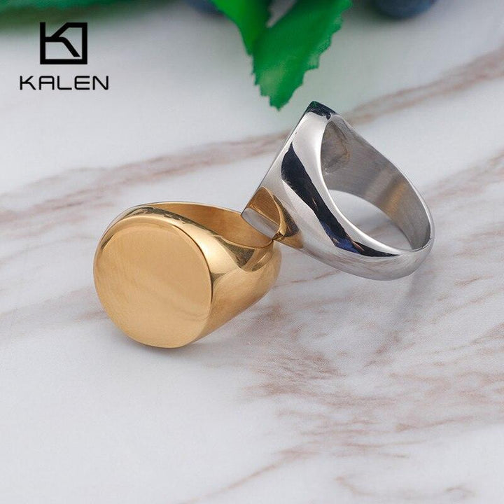 KALEN Stainless Steel High Shiny Surface Round Finger Rings For Women Girl Charm Bague Anillos Fashion Jewelry Accessory Gifts.