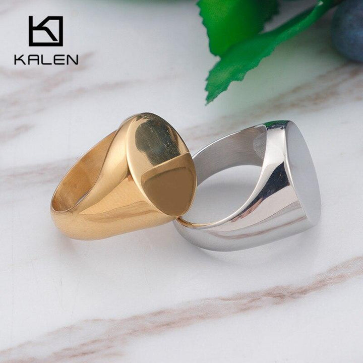 KALEN Stainless Steel High Shiny Surface Round Finger Rings For Women Girl Charm Bague Anillos Fashion Jewelry Accessory Gifts.