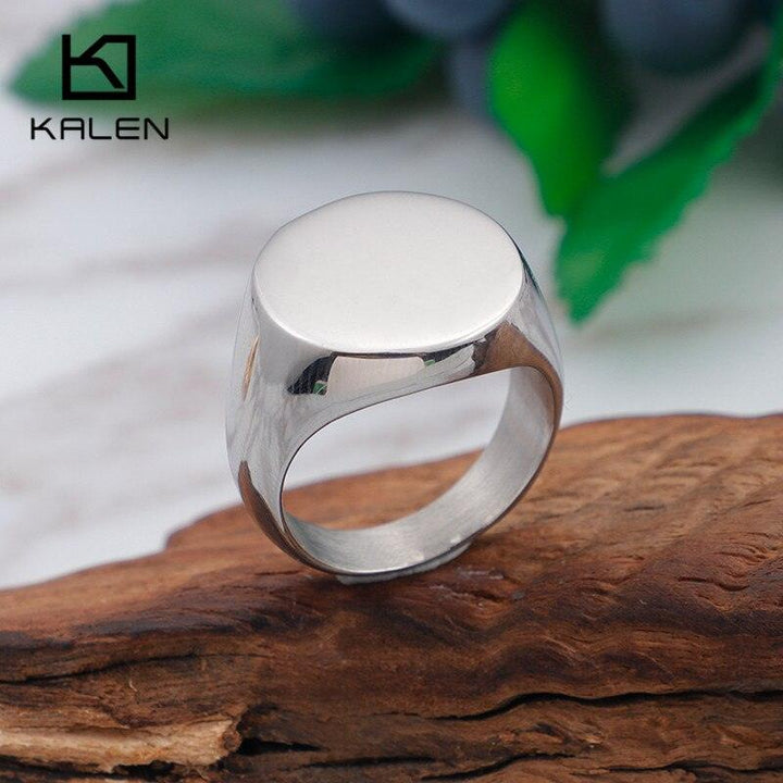 KALEN Stainless Steel High Shiny Surface Round Finger Rings For Women Girl Charm Bague Anillos Fashion Jewelry Accessory Gifts.