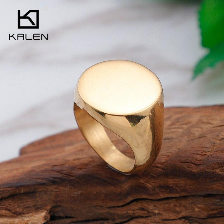 KALEN Stainless Steel High Shiny Surface Round Finger Rings For Women Girl Charm Bague Anillos Fashion Jewelry Accessory Gifts.