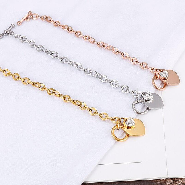 Kalen Stainless Steel Love Heart Bracelets For Women Party Gift Fashion Bileklik Bangle Jewelry Chain Charm Bracelets Jewelry.