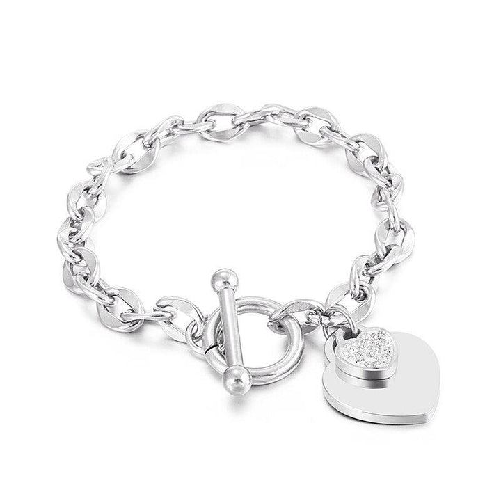 Kalen Stainless Steel Love Heart Bracelets For Women Party Gift Fashion Bileklik Bangle Jewelry Chain Charm Bracelets Jewelry.