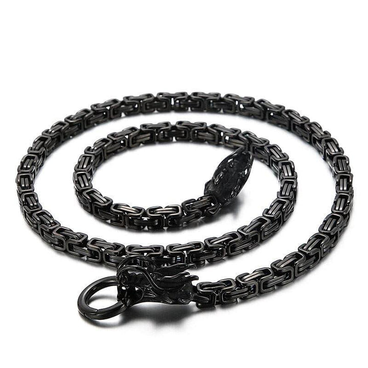 Kalen Stainless Steel Men's Hip Hop Rock Style Necklace Dragon Accessory Animal Decoration Jewelry.