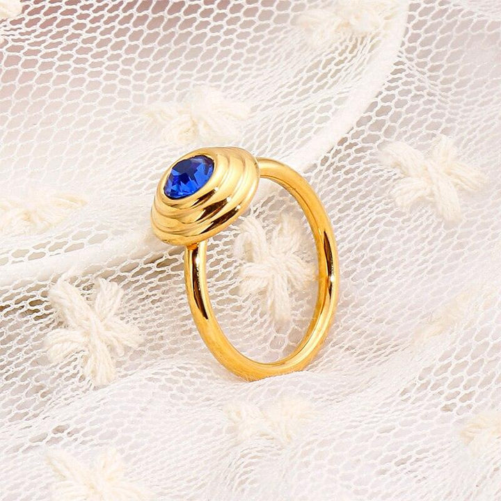 KALEN Stainless Steel Peru Lima Gold Rings For Women Bohemia Colorful Crystal Stone Charm Finger Rings Girls Friendship Gifts.