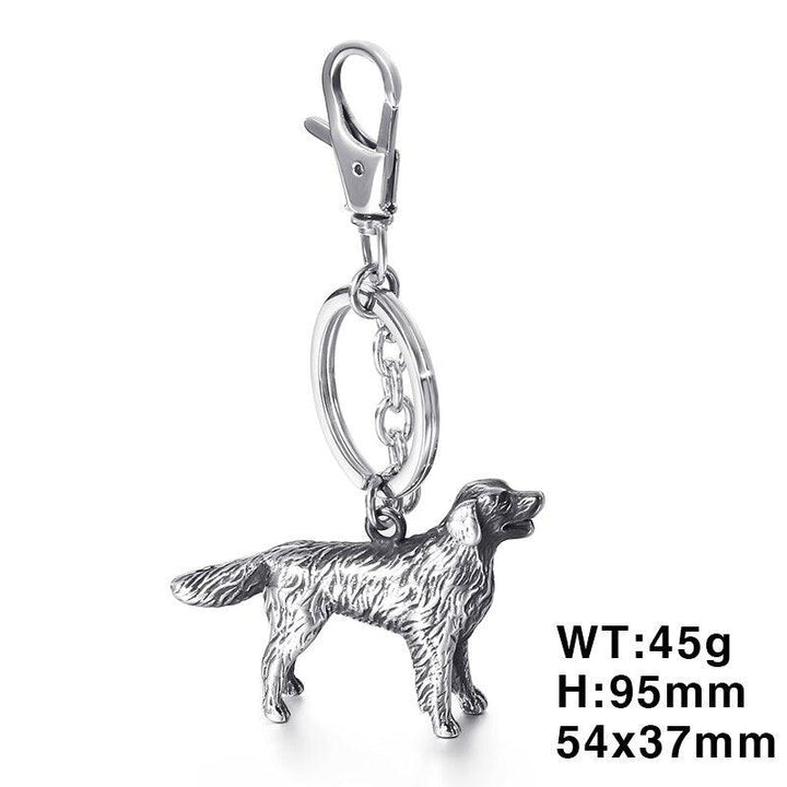 KALEN Stainless Steel Pet Dog Key Chains Men Women Animal Corgi Labrador Shepherd Poodle Dog Key Chain Jewelry Gifts.