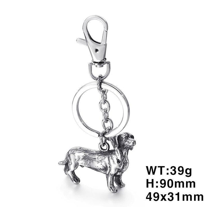 KALEN Stainless Steel Pet Dog Key Chains Men Women Animal Corgi Labrador Shepherd Poodle Dog Key Chain Jewelry Gifts.