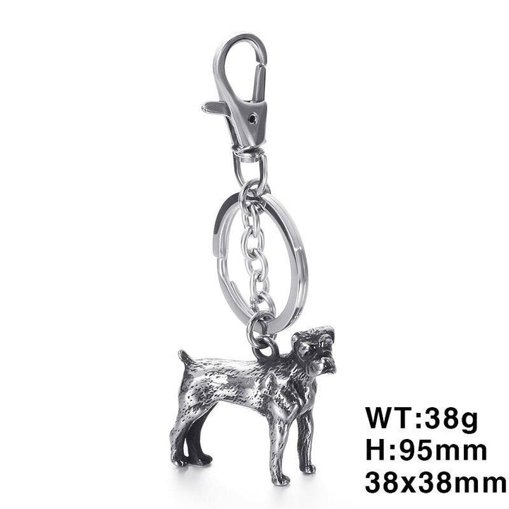 KALEN Stainless Steel Pet Dog Key Chains Men Women Animal Corgi Labrador Shepherd Poodle Dog Key Chain Jewelry Gifts.