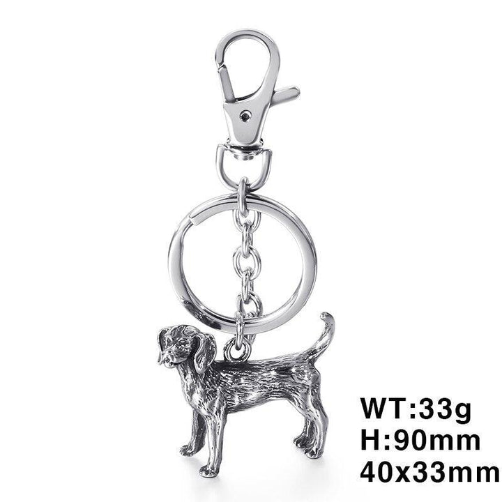 KALEN Stainless Steel Pet Dog Key Chains Men Women Animal Corgi Labrador Shepherd Poodle Dog Key Chain Jewelry Gifts.