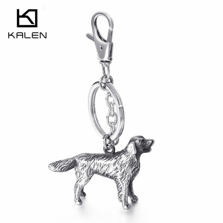 KALEN Stainless Steel Pet Dog Key Chains Men Women Animal Corgi Labrador Shepherd Poodle Dog Key Chain Jewelry Gifts.