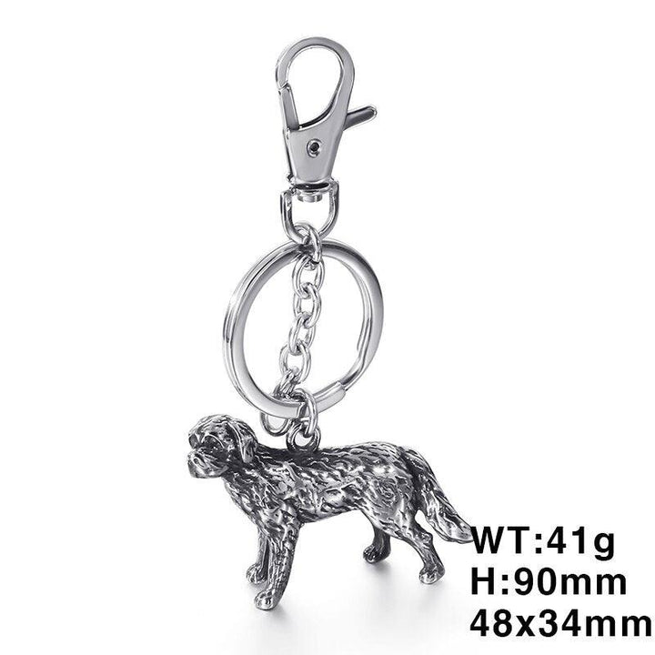 KALEN Stainless Steel Pet Dog Key Chains Men Women Animal Corgi Labrador Shepherd Poodle Dog Key Chain Jewelry Gifts.