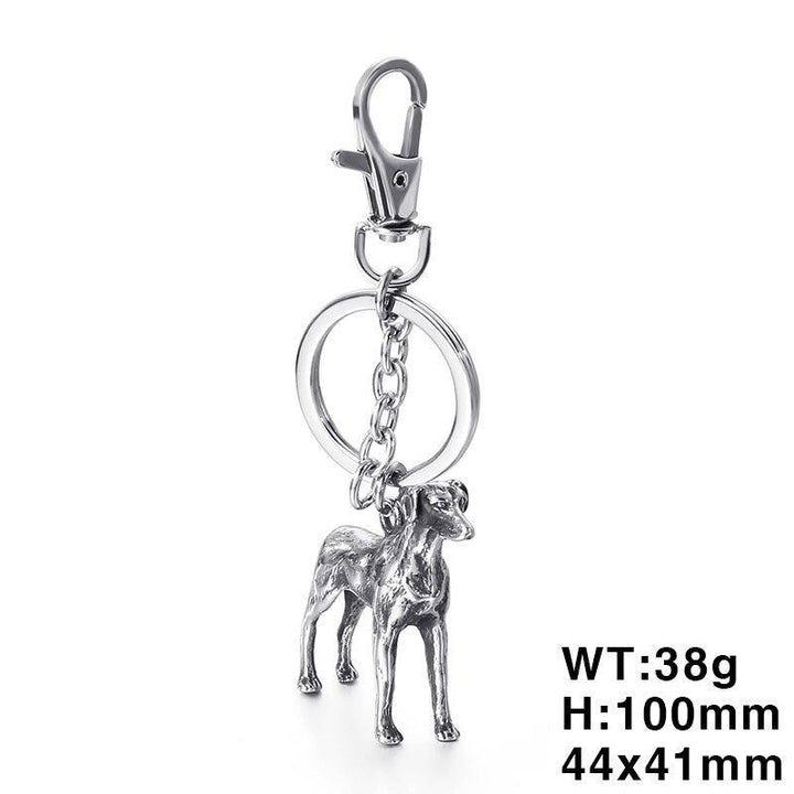 KALEN Stainless Steel Pet Dog Key Chains Men Women Animal Corgi Labrador Shepherd Poodle Dog Key Chain Jewelry Gifts.