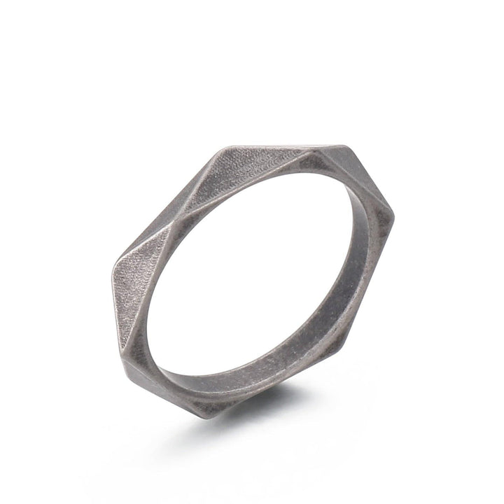 KALEN Stainless Steel Rhombic Cut Ring Men Cool Fashion Jewelry.