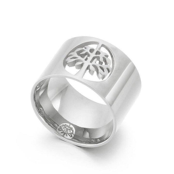 Kalen Stainless Steel Rings Tree Of Life Retro Exquisite Hollow Pattern Ring Ladies Party For Women Party Jewelry Gifts.