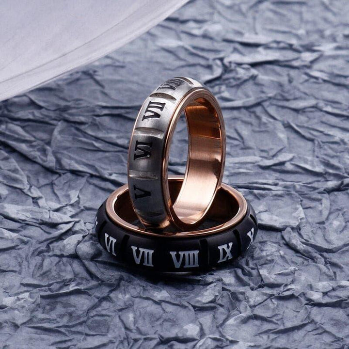 KALEN Stainless Steel Roman Numerals Anillo Hombre Boho Size 7-11 Men's Alliance Finger Rings Jewelry Accessories.