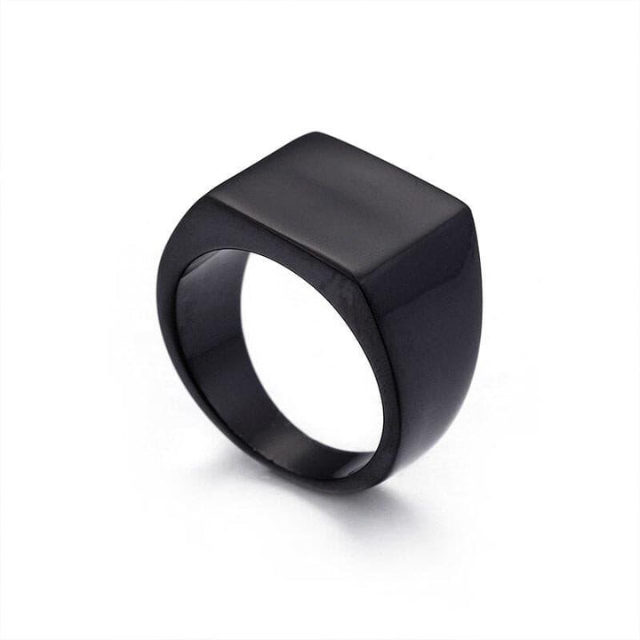 KALEN Stainless Steel Signet Rings Men Size 8-12 High Polished Smooth  Big Width Square Finger Rings Fashion Jewelry.