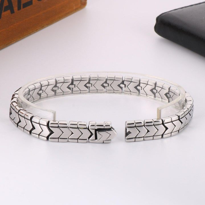 KALEN Stainless Steel V-Section Chain Splicing Domineer Men's Bracelet Punk Style Boy Gift Jewelry.