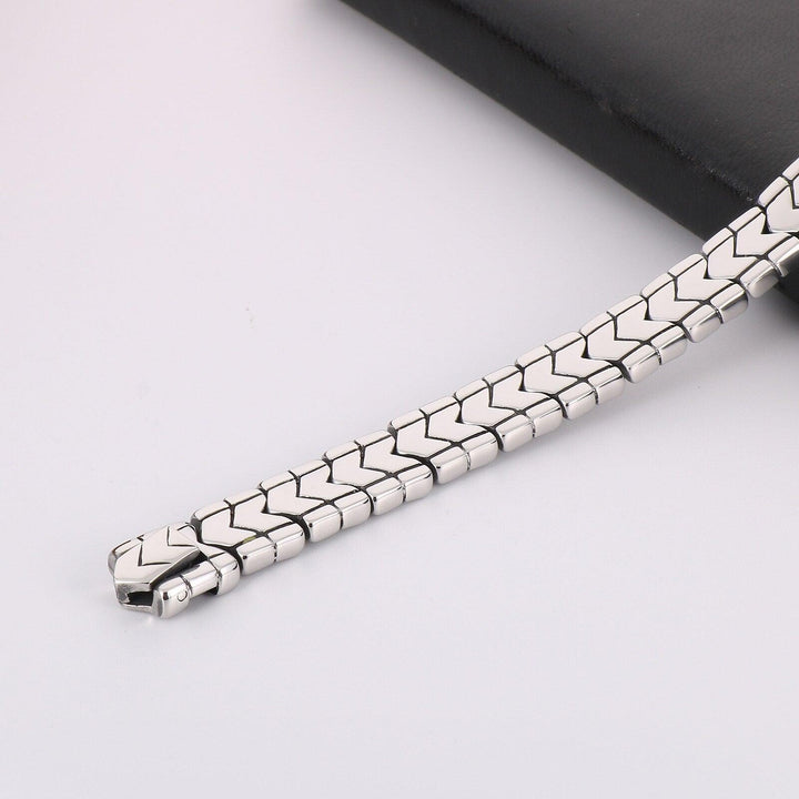 KALEN Stainless Steel V-Section Chain Splicing Domineer Men's Bracelet Punk Style Boy Gift Jewelry.