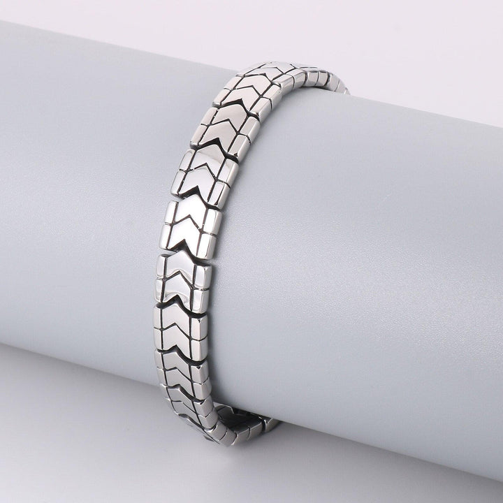 KALEN Stainless Steel V-Section Chain Splicing Domineer Men's Bracelet Punk Style Boy Gift Jewelry.