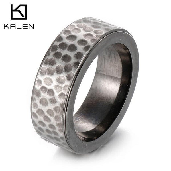 KALEN Stainless Steel Vintage Leopard Print Ring Men.