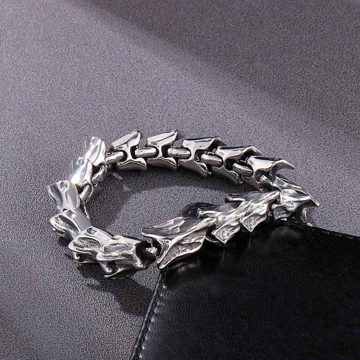 Kalen Vintage Punk Bracelet Men's Stainless Steel Animal Dragon Keel Jewelry  Street Culture.