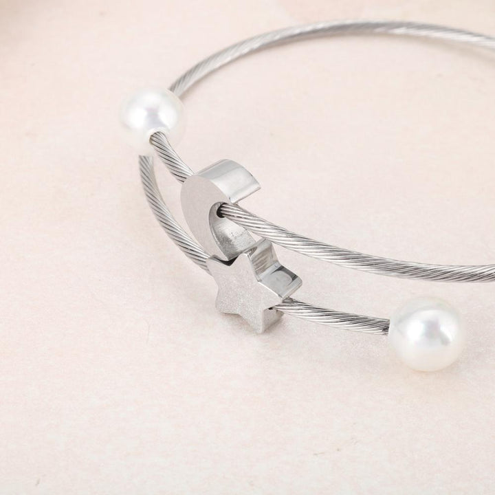 KALEN Stars And Moon Small Fresh Design Romantic Adjustable  Stainless Steel Bracelets For Female.