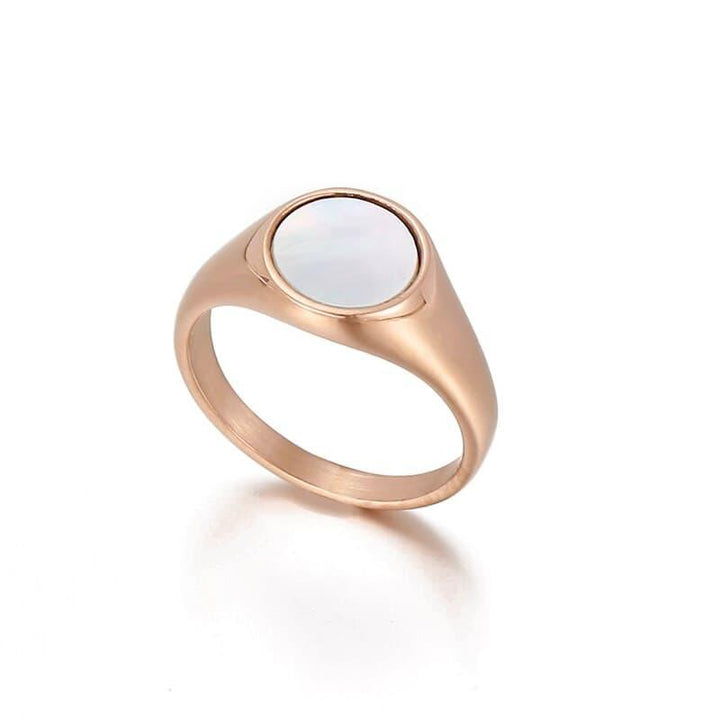 KALEN Statement Natural Shell Ring For Women High Quality Stainless Steel Metal Anillos Accessories Anniversary Jewelry Gift.