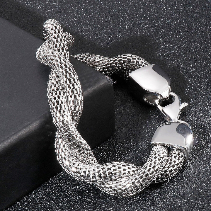 Kalen Strange Stainless Steel Twisted Chain Men's Punk Charm Fashion Bracelet Jewelry.