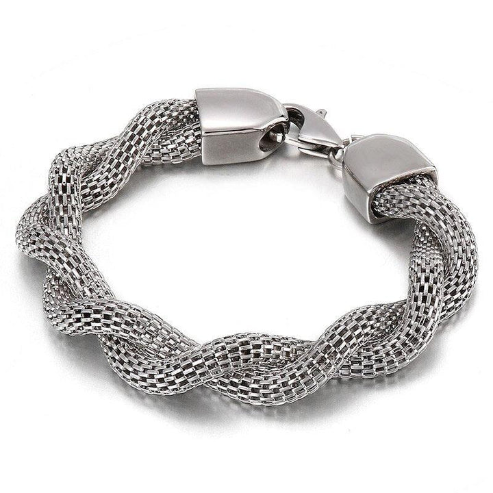 Kalen Strange Stainless Steel Twisted Chain Men's Punk Charm Fashion Bracelet Jewelry.