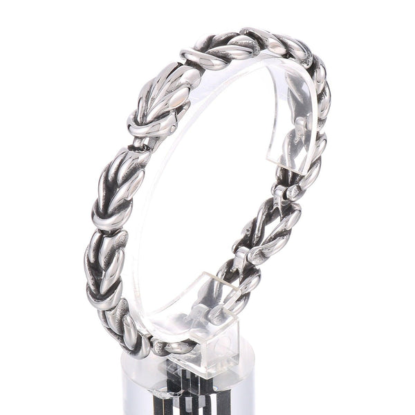 KALEN Stylish Retro Style Stainless Steel Creative Knotted Men's Bracelet Link Chain Jewelry.