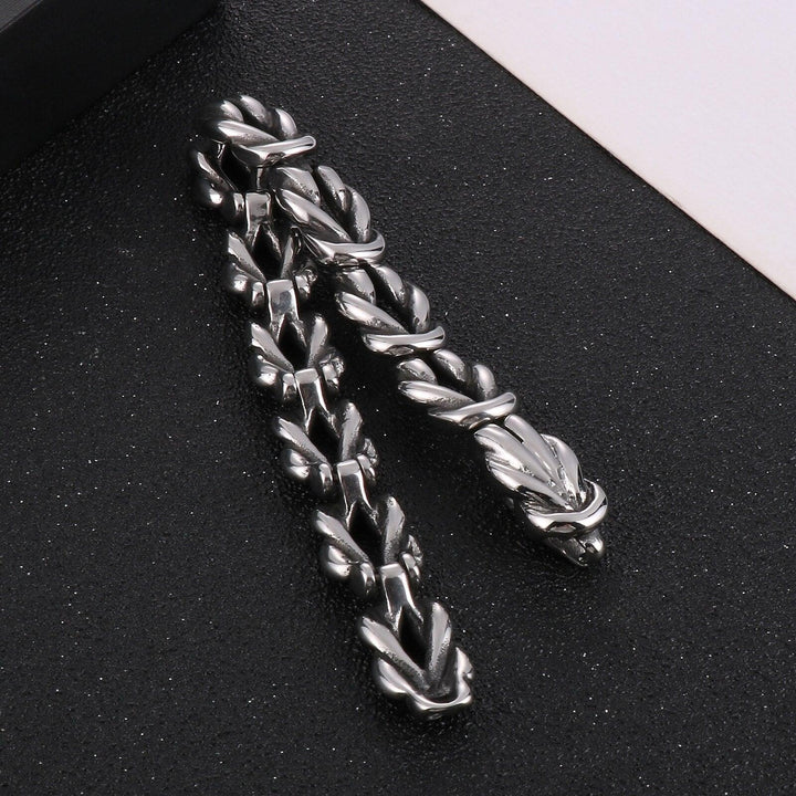 KALEN Stylish Retro Style Stainless Steel Creative Knotted Men's Bracelet Link Chain Jewelry.
