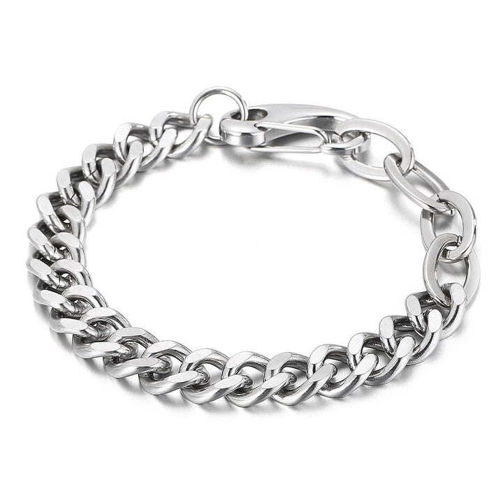 Kalen Trend Cuban Chain 12mm Simple Men's Stainless Steel Bracelet Temperament Jewelry.