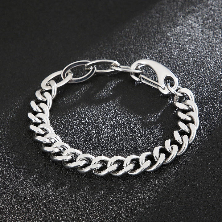 Kalen Trend Cuban Chain 12mm Simple Men's Stainless Steel Bracelet Temperament Jewelry.