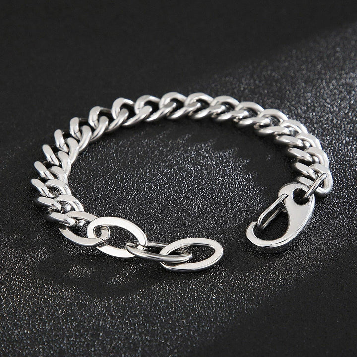 Kalen Trend Cuban Chain 12mm Simple Men's Stainless Steel Bracelet Temperament Jewelry.