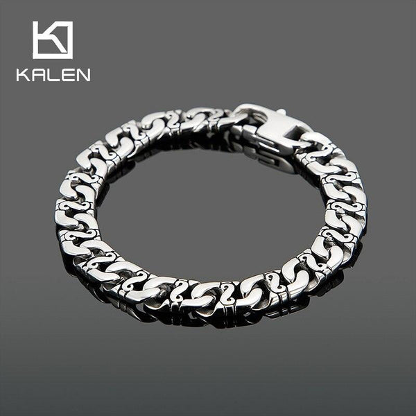 Kalen Trend  Simple Lock Bracelet Chain Titanium Street Couple Fashion Link For Men Jewelry Party.