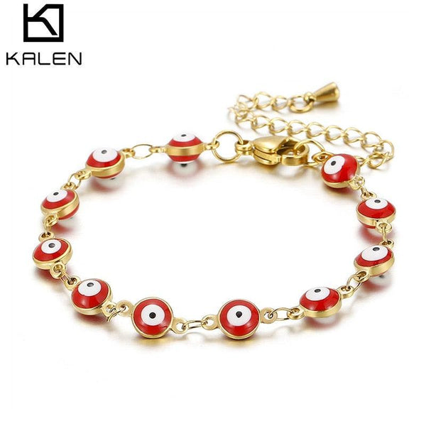 KALEN Turkish Lucky Evil Eye Bracelet Women 8 Style Handmade Lucky Jewelry Blue Eyes Female Charm Bracelet Friendship Jewelry.