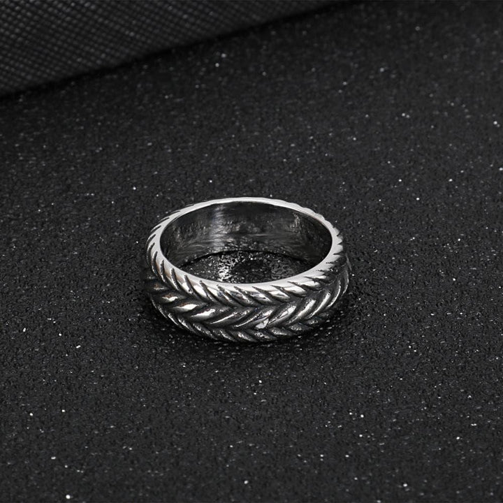 Kalen Twist Braided Rope Shape Ring 316LStainless Steel Men's Charm Jewelry.