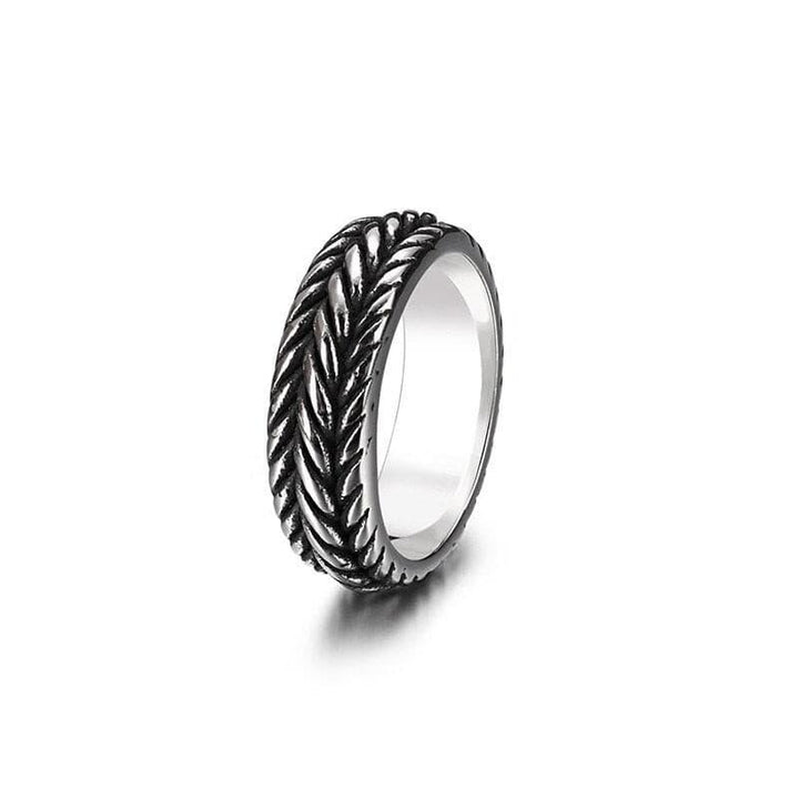 Kalen Twist Braided Rope Shape Ring 316LStainless Steel Men's Charm Jewelry.