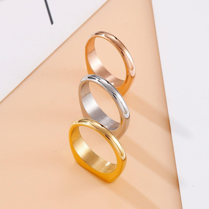 KALEN Unique Stainless Steel Spiral Rings For Women Men Gold Color Rings Anillos Mujer Wedding Bands Jewelry Femme Party Gift.