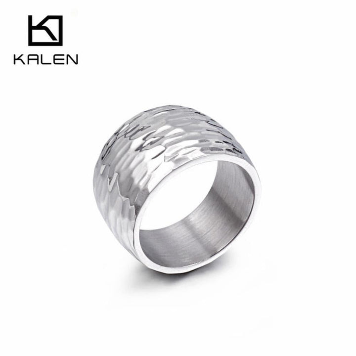 KALEN Unisex Stainless Steel 10mm Width Rings Men Size 7-12 Simple Circle Finger Midi Rings Women Jewelry.